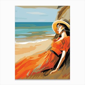 Woman On The Beach 1 Canvas Print