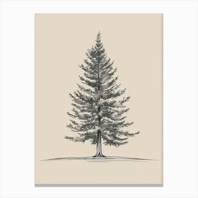Cedar Tree Minimalistic Drawing 1 Canvas Print