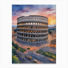 Colosseum At Sunset 1 Canvas Print