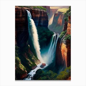 Blyde River Canyon Waterfalls, South Africa Nat Viga Style (1) Canvas Print