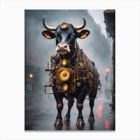 Steampunk Bull Canvas Print