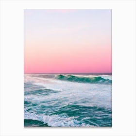Atlantic City Beach, New Jersey Pink Photography 1 Canvas Print