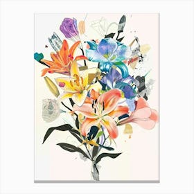 Lily 4 Collage Flower Bouquet Canvas Print