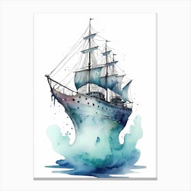 Sailing Ships Watercolor Painting (25) Canvas Print