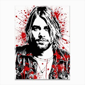 Kurt Cobain Portrait Ink Painting (14) Canvas Print