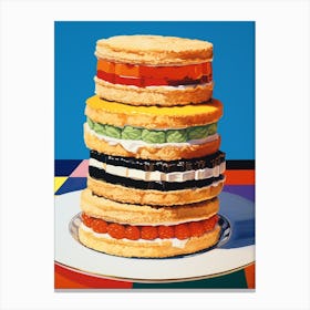 Retro Stacked Cakes Canvas Print