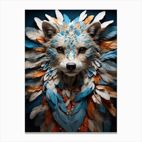 Fox With Feathers Canvas Print