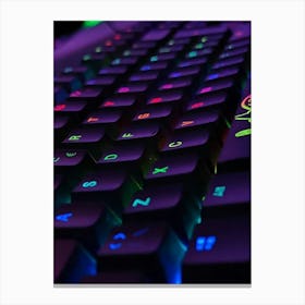 Glow In The Dark Keyboard Canvas Print