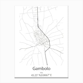 Gambolo,Italy Minimalist Map Canvas Print