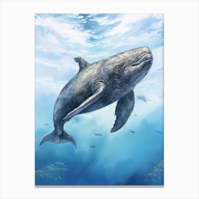 Storybook Illustration Of Whale 2 Canvas Print