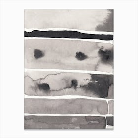 monochrome black and white ink airbrush abstract minimal minimalist blurred artwork painting office hotel living room bedroom 4 Canvas Print