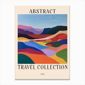 Abstract Travel Collection Poster Chile 4 Canvas Print