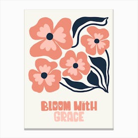 Bloom With Grace Boho Botanical Matisse Style Canvas Print