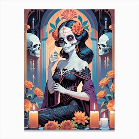 Floral Catrina Painting (9) Canvas Print
