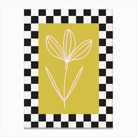 Modern Checkered Flower Poster  14 Canvas Print
