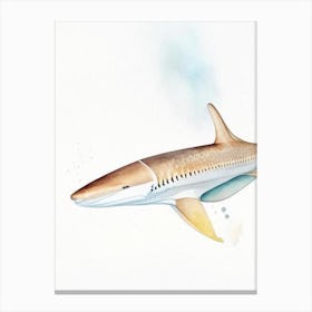 Cookie Cutter Shark 1 Watercolour Canvas Print