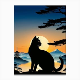 Japan Cat Art 5 Canvas Print