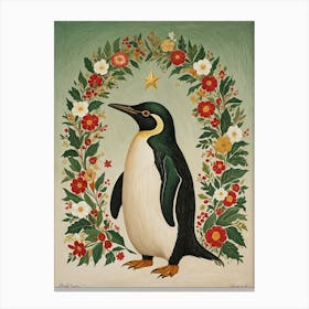 Festive Penguin 1 Canvas Print