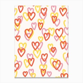 Hearts Pattern Abstract Canvas Print
