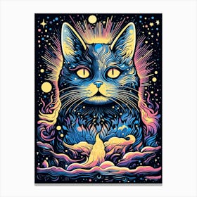 Cosmic Furfront, Psychedelic Cats series Canvas Print