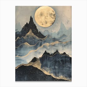 Moonlight Over Mountains 1 Canvas Print