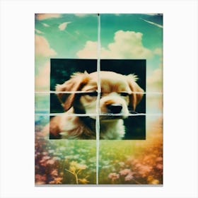 Puppy Polaroid Canvas Print