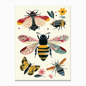 Colourful Insect Illustration Bee 8 Canvas Print