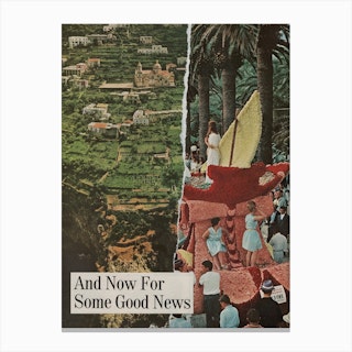 Some Good News Green & Red Canvas Print