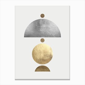 Gold and metal geometry 6 Canvas Print