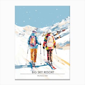 Big Sky Resort   Montana Usa, Ski Resort Poster Illustration 0 Canvas Print