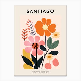 Flower Market Poster Santiago Chile Canvas Print