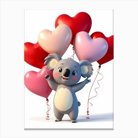 Koala With Balloons Canvas Print