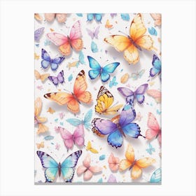 Watercolor Butterflies Canvas Print