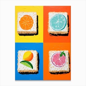 Oil Painting Style Coconut Slice Canvas Print