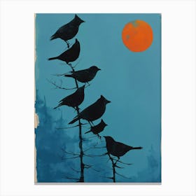 Crows On A Tree Canvas Print