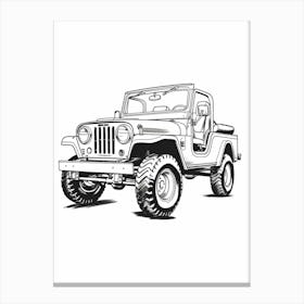 Jeep Wrangler Line Drawing 23 Canvas Print