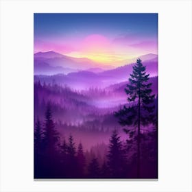 Purple Forest At Sunset Canvas Print