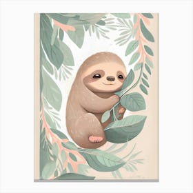 sloth hugging tree Canvas Print