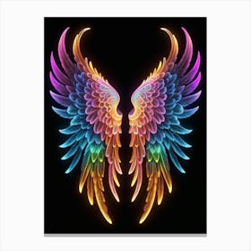 Neon Angel Wings 7 Canvas Print