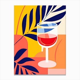 Glass Of Wine 2, Inspired by Matisse Canvas Print