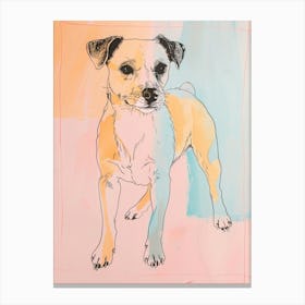Pastel Parson Russell Terrier Dog Pastel Line Illustration  3 Canvas Print