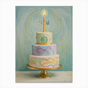 Pastel Birthday Cake Canvas Print