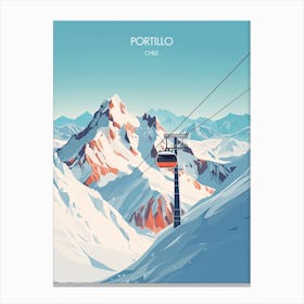 Poster Of Portillo   Chile, Ski Resort Illustration 0 Canvas Print