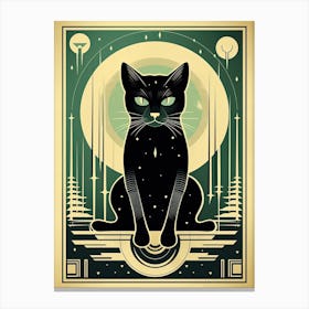 The Fool, Black Cat Tarot Card 0 Canvas Print