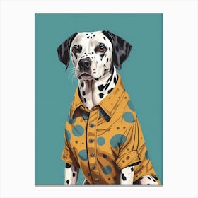 Dalmatian Dog Portrait In A Suit (14) Canvas Print
