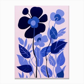 Blue Flower Illustration Lilac 4 Canvas Print