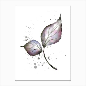 Balanced Pair - Minimalistic Watercolor Leafs Canvas Print