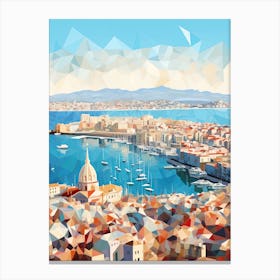 Marseille, France, Geometric Illustration 8 Canvas Print