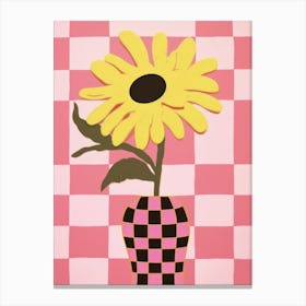 Sunflower Flower Vase 3 Canvas Print