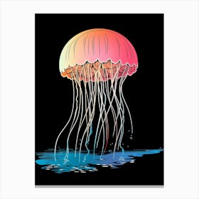 Moon Jellyfish Pop Art 3 Canvas Print